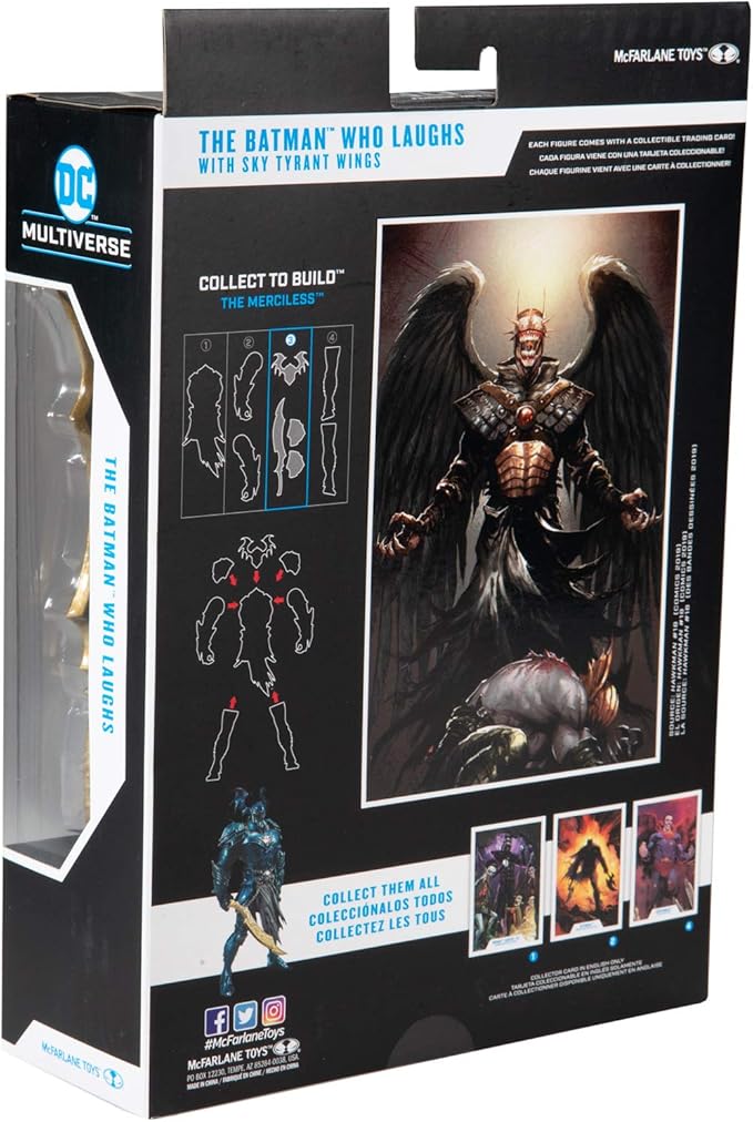 DC Multiverse Batman Who Laughs with Sky Tyrant Wings 7" Action Figure and Build-A Parts for 'The Merciless' Figure - Figurio