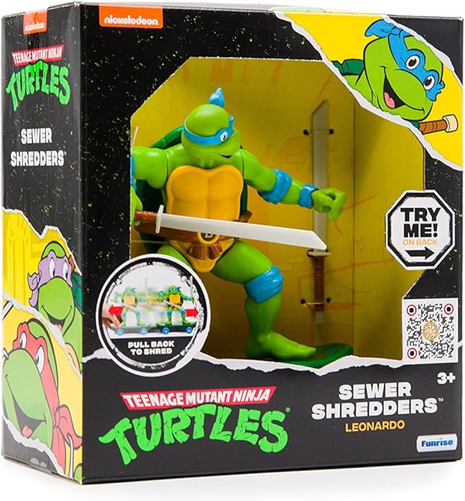 Teenage Mutant Ninja Turtles 5" Sewer Shredders Leonardo Classic Edition Ages 3+ - Battle & Shred with Signature Katanas! - Figurio