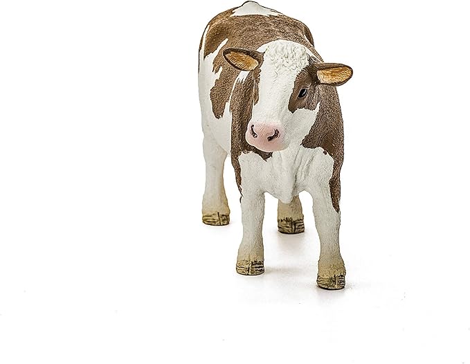 Schleich Farm World Simmental Cow Toy Figurine - Educational and Durable Farm Animal Toy Figure, Fun and Imaginative Play for Boys and Girls, Gift for Kids Ages 3+ - Figurio