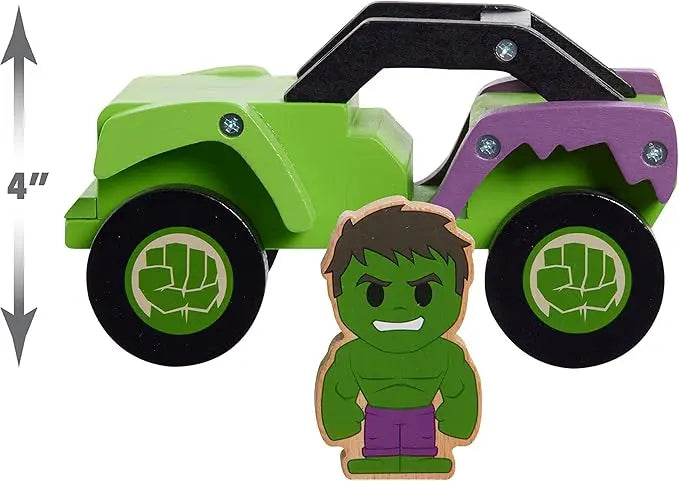 Just Play Disney Wooden Toys Hulk and Truck, Figure and Vehicle, Officially Licensed Kids Toys for Ages 18 Month, Amazon Exclusive - Figurio