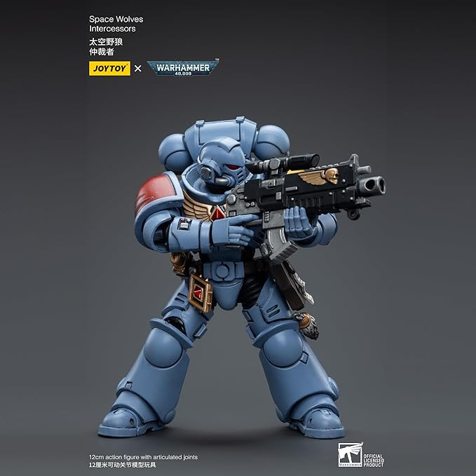 JOYTOY 1/18 Action Figure Warhammer 40,000 Space Wolves Intercessors Ver.3 4.96 Inch Movable Model Collectible Figurine - Figurio