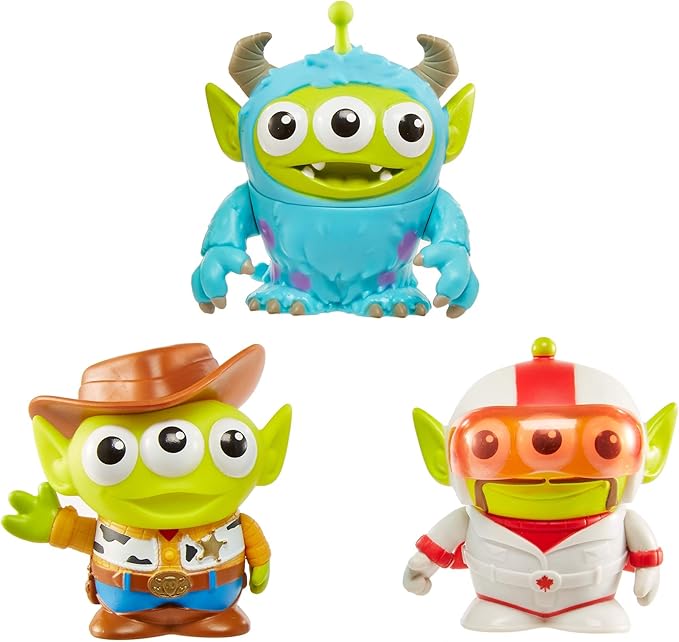 Mattel Toy Story 4 Alien Remix 3-Pack Duke Caboom, Sulley & Woody 3-in Mashup Character Figures in a Pizza Box Package, Toy Story 4 Movie Collector Toys, Gift Ages 6 Years & Up - Figurio