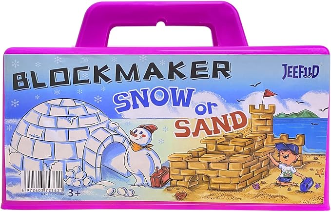 JEEFUD Snow Block Maker, Sand Castle Mold, Beach Snow Building Kit Toys for Kids, 2 Pack (Red & Purple) - Figurio