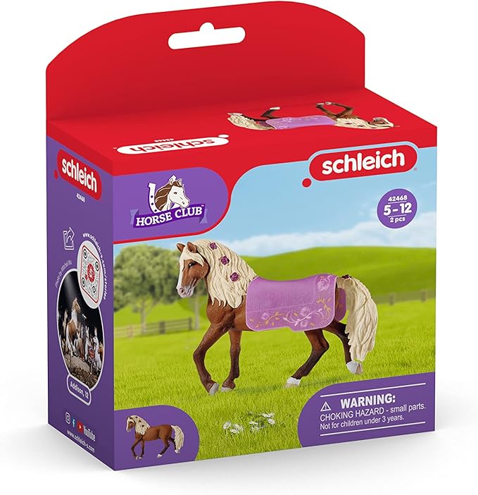 Schleich Horse Club Paso Fino Stallion Show Horse Figurine Toy - Realistic Detailed Show Horse Toy with Saddle Cover and Real Horse Details, for Boys and Girls, Gift for Kids Ages 5+ - Figurio