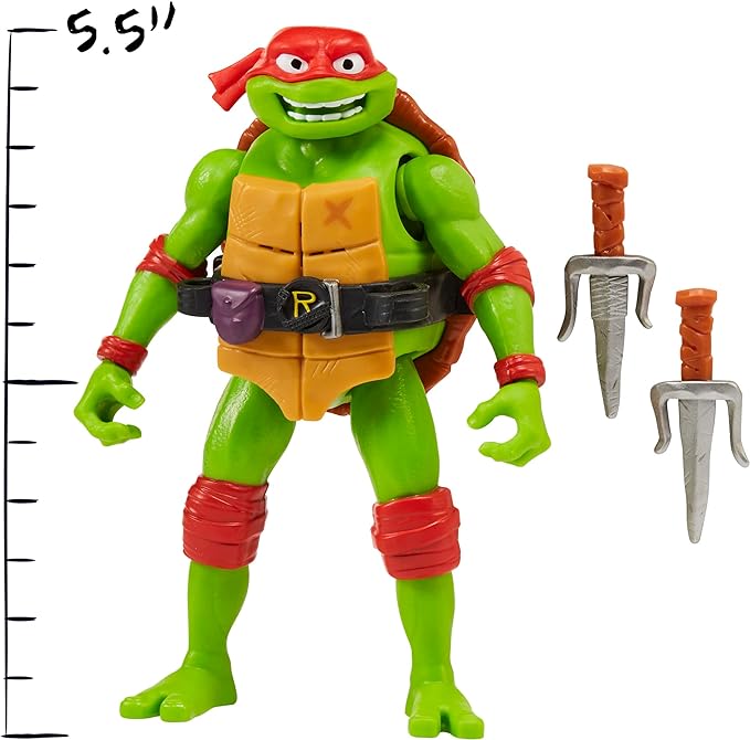 Teenage Mutant Ninja Turtles: Mutant Mayhem 5.5” Raphael Deluxe Ninja Shouts Figure by Playmates Toys - Figurio