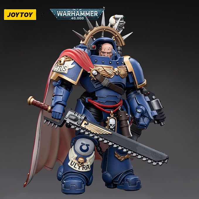 JOYTOY 1/18 Warhammer 40,000 Action Figure Ultramarines Captain in Gravis Armour Collection Model (4 inch) - Figurio