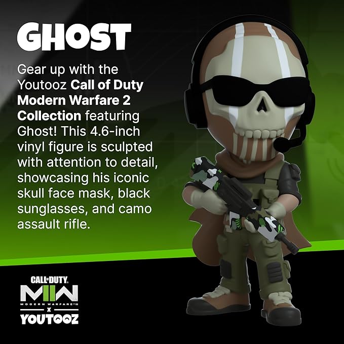 Youtooz Ghost 4.6" Vinyl Figure, Official Licensed Collectible Ghost from Call of Duty: Modern Warfar 2 Video Game Figure, by Youtooz Modern Warefare 2 Collection - Figurio