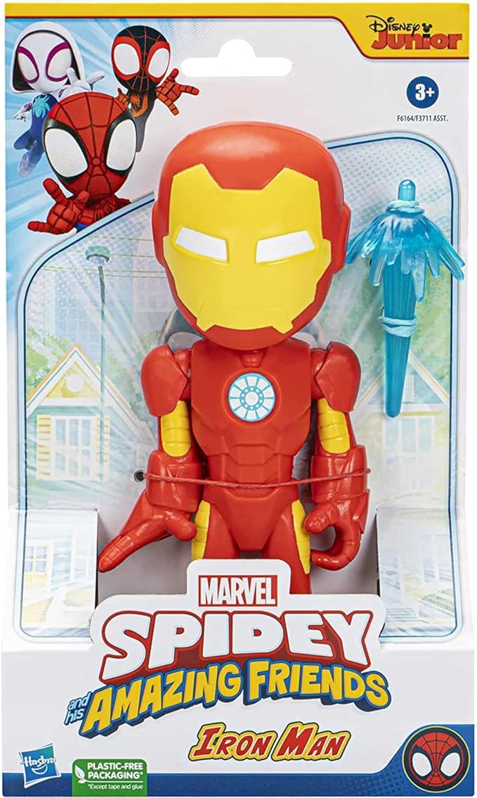 Spidey and his Amazing Friends Supersized Iron Man Action Figure, 9-Inch Avengers Action Figures, Marvel Super Hero Preschool Toys for 3+ Years - Figurio