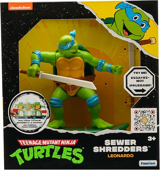 Teenage Mutant Ninja Turtles 5" Sewer Shredders Leonardo Classic Edition Ages 3+ - Battle & Shred with Signature Katanas! - Figurio