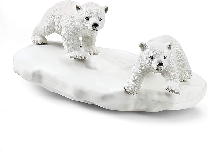 Schleich Wild Life 4pc. Polar Playground with Polar Bear Cub and Narwhal Figurines - Highly Detailed Polar Playset, Durable for Education and Fun Play, Perfect for Boys and Girls, Ages 3+ - Figurio