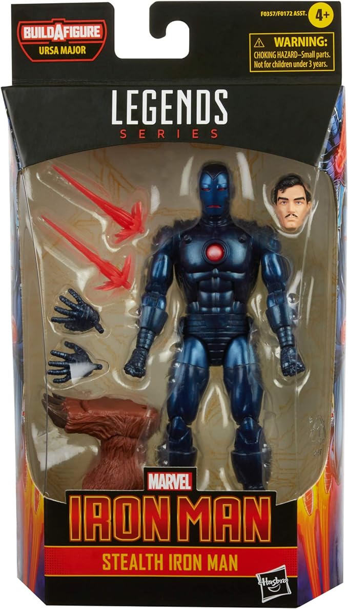 Marvel Hasbro Legends Series 6-inch Stealth Iron Man Action Figure Toy, Includes 5 Accessories and 1 Build-A-Figure Part, Premium Design and Articulation - Figurio