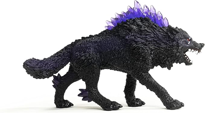 Schleich Eldrador Creatures Mythical Shadow Wolf Action Figure - Featuring Purple Coat and Translucent Back Crystals, Durable Toy for Boys and Girls, Gift for Kids Age 7+ - Figurio