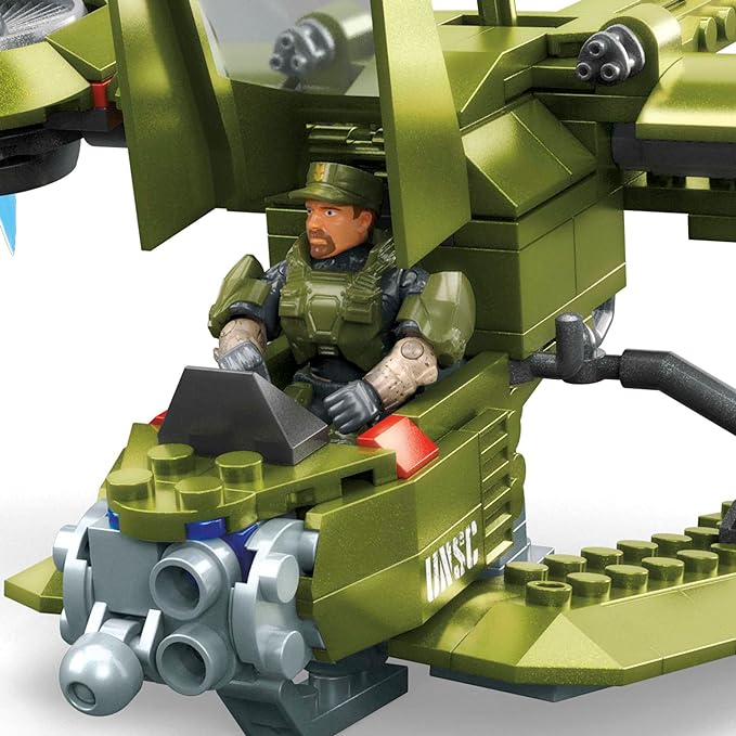 MEGA Halo Toys Vehicle Building Set for Kids, UNSC Hornet Recon Aircraft with 291 Pieces, 2 Micro Action Figures and Accessories, Gift Ideas - Figurio