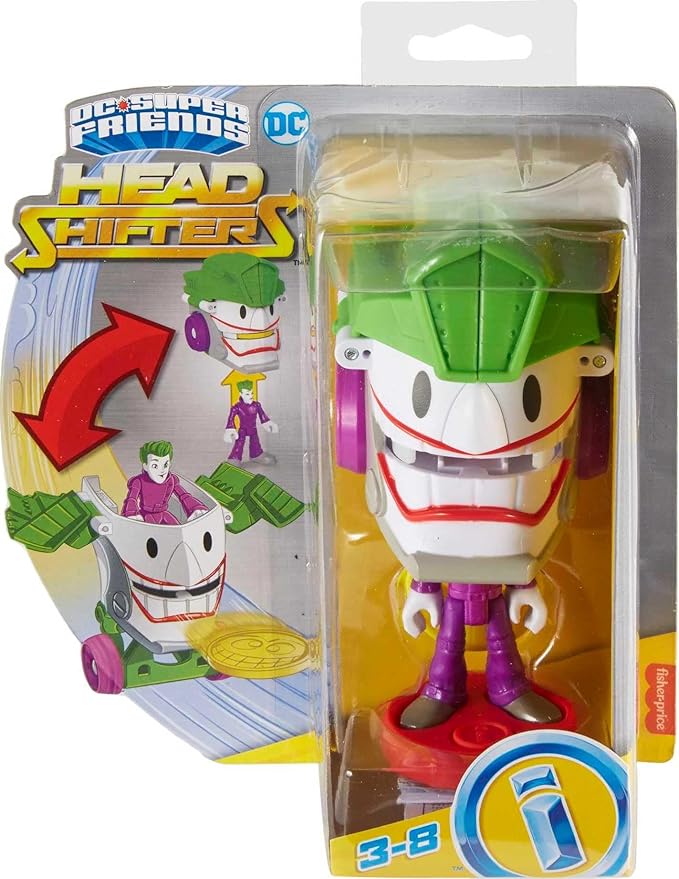 Fisher-Price Imaginext DC Super Friends Preschool Toy Head Shifters The Joker & Laff Mobile Figure Set for Pretend Play Kids Ages 3+ Years - Figurio