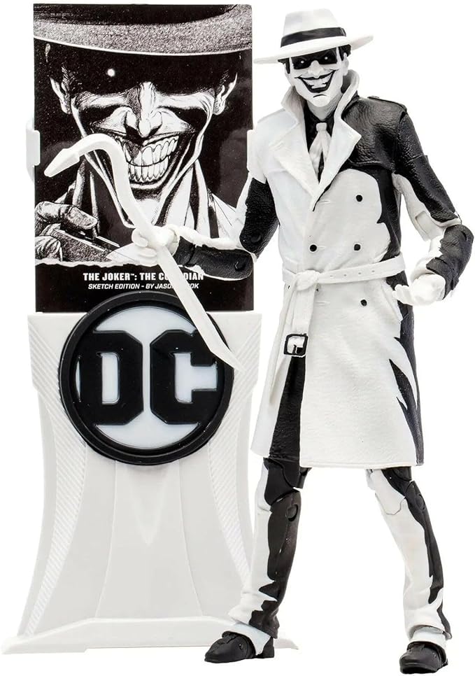 McFarlane Toys DC Multiverse The Joker Designed by Jason Fabok Sketch Edition Gold Label 7in Action Figure with Ultra Articulation, Exclusive Designer Box, Collectible Art Card - Figurio