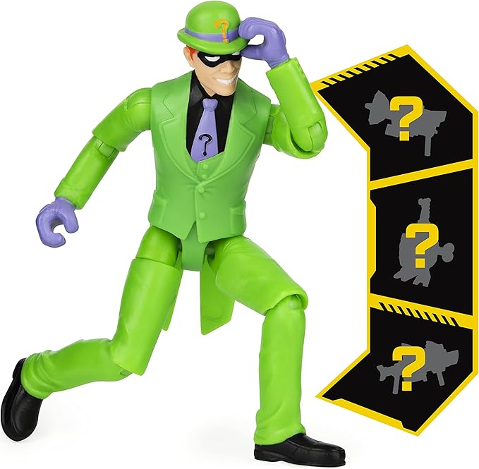 DC Comics Batman 4-inch Batman and The Riddler Action Figures with 6 Mystery Accessories, Kids Toys for Boys Aged 3 and up - Figurio