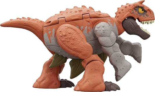 Mattel Jurassic World Fierce Changers 2-in-1 Dinosaur Figure, Double Danger Transforming Toy, Carnotaurus to Stegosaurus, 11 Steps - Figurio