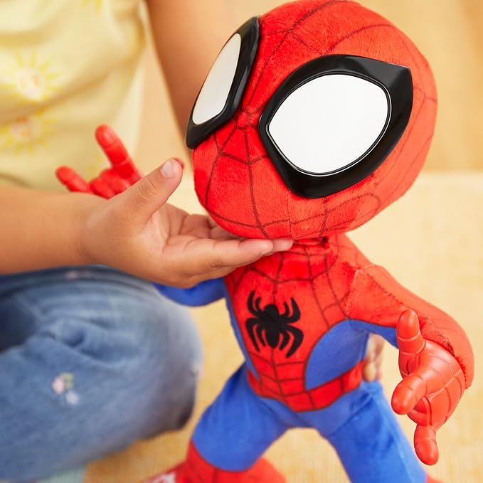 Spidey and his Amazing Friends Marvel Dance 'N Crawl Spidey, Interactive Plush Toy with 20 Phrases & Sounds, 2 Songs, Super Hero Toys for Kids 3 & Up - Figurio