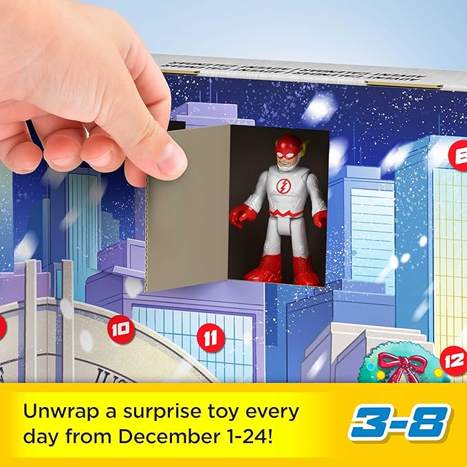 Fisher-Price Imaginext DC Super Friends Advent Calendar, Christmas Toy with 24 Figures & Accessories for Preschool Kids Ages 3+ Years - Figurio