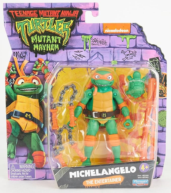 Teenage Mutant Ninja Turtles: Mutant Mayhem 4.25” Michelangelo Basic Action Figure by Playmates Toys - Figurio