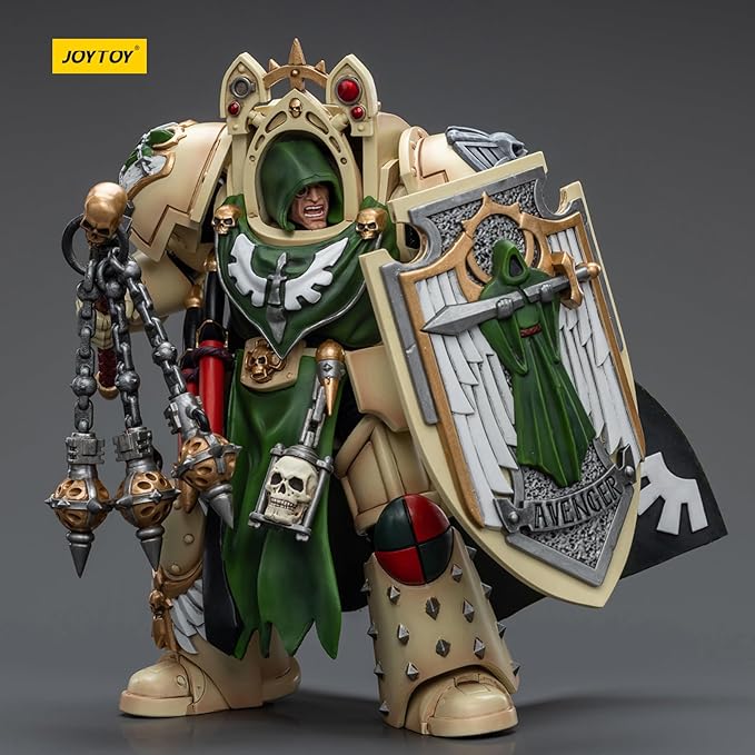 JOYTOY JT9190 40K 1/18 Action Figure Toy, Dark Angels Deathwing Knight Master with Flail of The Unforgiven, 4-inch Gift for Action Figure Lovers & Collectors above - Figurio