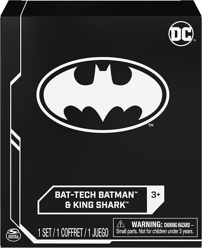 Batman 4-inch Bat-Tech Batman and King Shark Action Figures with 6 Mystery Accessories, for Kids Aged 3 and up - Figurio