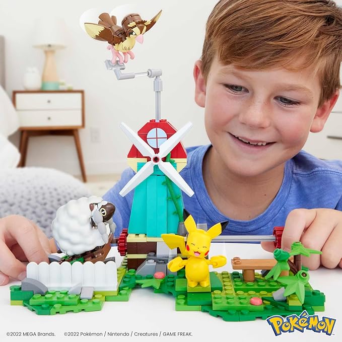 MEGA Pokémon Building Toys Set, Countryside Windmill with 240 Pieces, Motion and 3 Poseable Action Figures, for Kids - Figurio