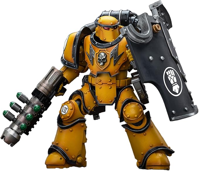 JOYTOY 1/18 Action Figure Warhammer 40,000 Imperial Fists Legion MkIII Breacher Squad Legion Breacher with Graviton Gun 4.8inch Movable Model Collectible Figurine - Figurio