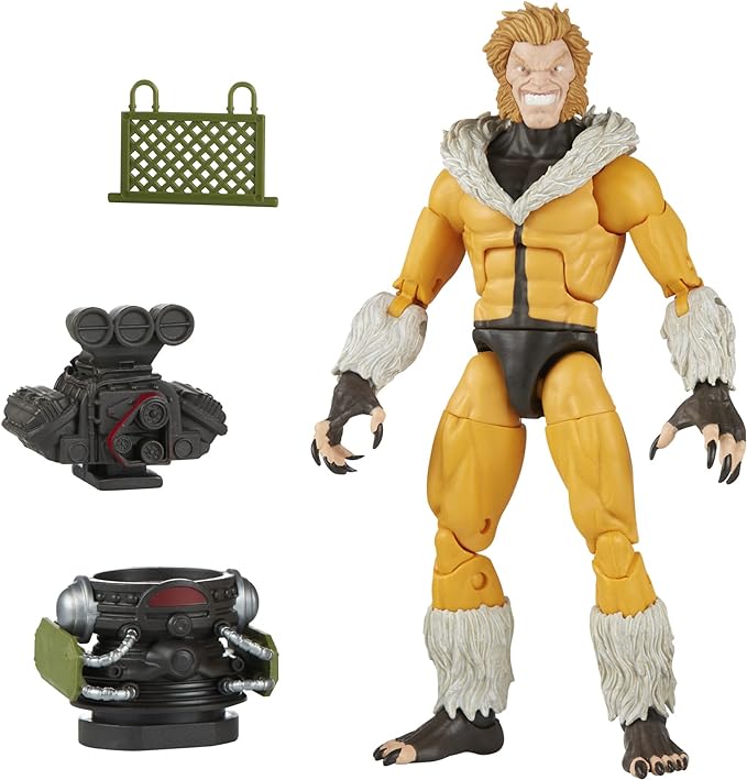 Marvel Legends Series X-Men Sabretooth Action Figure 6-Inch Collectible Toy, 3 Build-A-Figure Part - Figurio