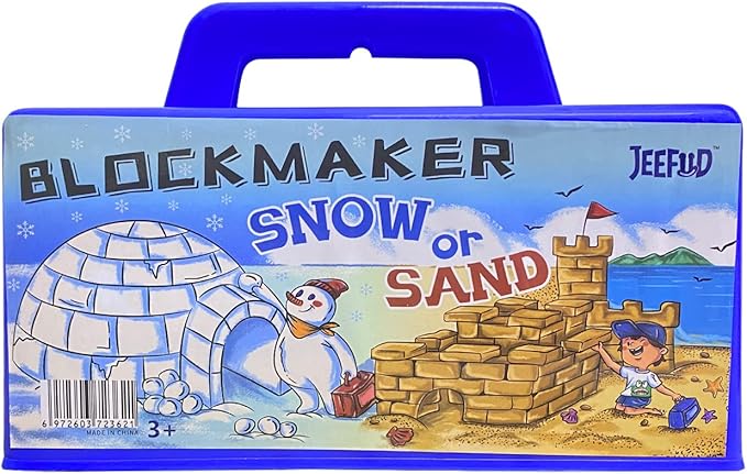 JEEFUD Snow Block Maker, Sand Castle Mold, Beach Snow Building Kit Toys for Kids, 2 Pack (Blue&Red) - Figurio