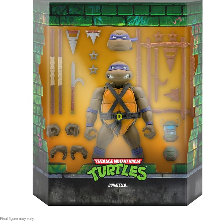 Super7 ULTIMATES! Teenage Mutant Ninja Turtles Donatello - 7" TMNT Action Figure with Accessories Classic Cartoon Collectibles and Retro Toys - Figurio