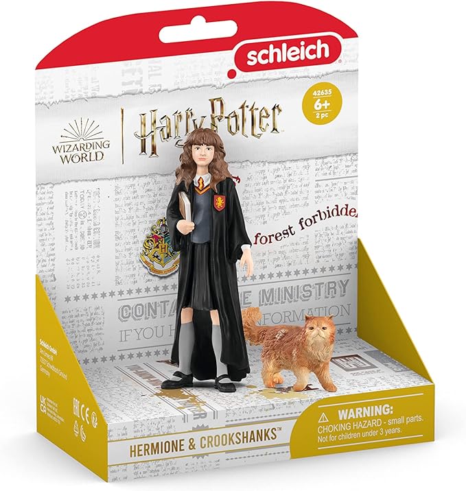 Schleich Wizarding World of Harry Potter 2-Piece Set with Hermione Granger & Crookshanks Collectible Figurines for Kids Ages 6+ - Figurio