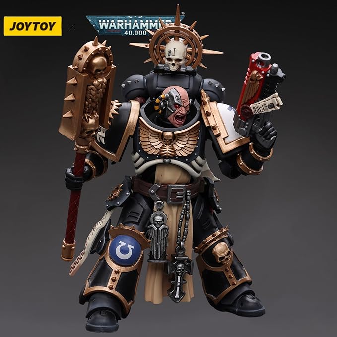 JOYTOY 1/18 Action Figure Warhammer 40K Figure Model Toys Ultramarines Chaplain(Indomitus) collection Model Anime 4.7 Inch - Figurio