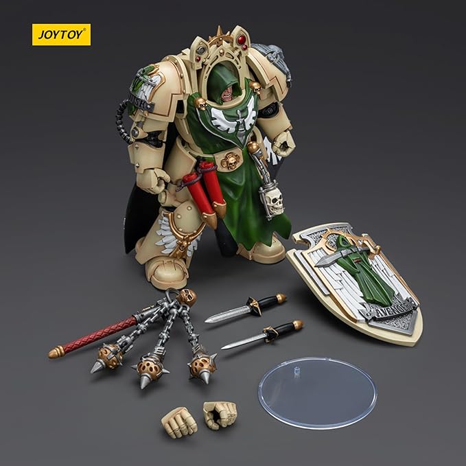 JOYTOY JT9190 40K 1/18 Action Figure Toy, Dark Angels Deathwing Knight Master with Flail of The Unforgiven, 4-inch Gift for Action Figure Lovers & Collectors above - Figurio