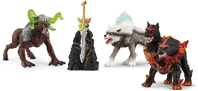 Schleich Eldrador 4-Piece Monster Toy for Boys and Girls Ages 7+, Eldrador Creatures Starter Set with 3 Action Figures (3 Piece Assortment) Multi - Figurio