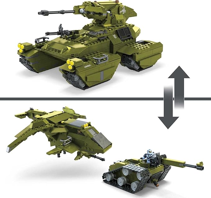 MEGA Halo Toy Building Sets, UNSC Scorpion Clash Tank with 993 Pieces, 5 Micro Action Figures and Display Stands, for Collectors - Figurio