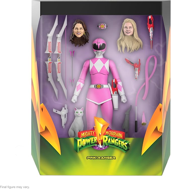 Super7 ULTIMATES! Mighty Morphin Power Rangers Pink Ranger - 7" Power Rangers Action Figure with Accessories Classic TV Show Collectibles - Figurio