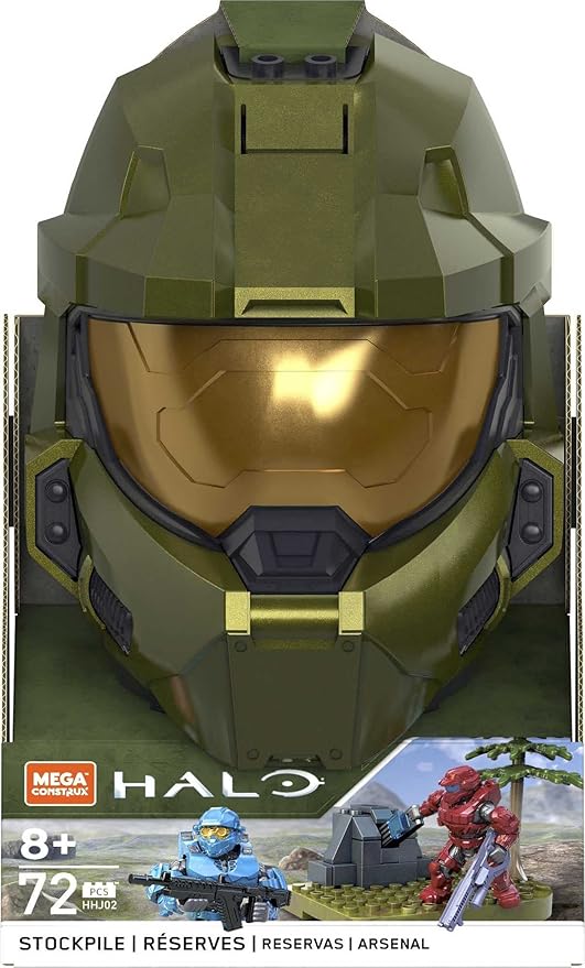 Mega Halo Stockpile Construction Set with Spartan Helmet, Building Toys for Boys, ages 8+ - Figurio