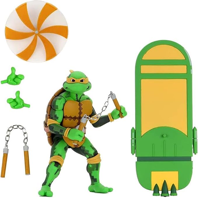 NECA Teenage Mutant Ninja Turtles: Turtles in Time - 7" Scale Action Figure - Michelangelo - Figurio