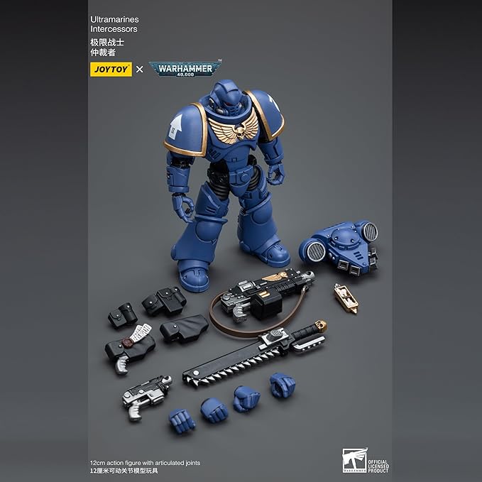 JOYTOY 1/18 Action Figure Warhammer 40,000 Ultramarines Intercessors Ver.3 4.96 Inch Movable Model Collectible Figurine - Figurio