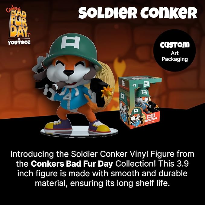 Youtooz Soldier Conker 3.9" Vinyl Figure, Official Licensed Collectible from Conkers Bad Fur Day Video Game, by Youtooz Conkers Bad Fur Day Collection - Figurio