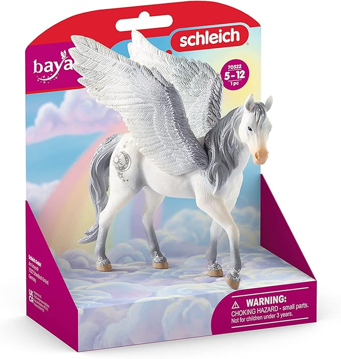 Schleich bayala Mythical Princess Pegasus Unicorn Figurine - Featuring Purple Wings, Highly Durable and Fun Imaginative Animal Toy for Boys and Girls, Gift for Kids Ages 5+ - Figurio