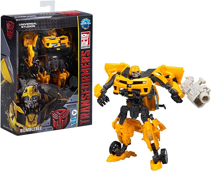 Transformers Toys Deluxe Class Universal Studios The Ride - 3D Bumblebee Action Figure - Ages 5 and Up, 4.5-inch - Figurio