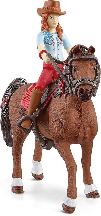 Schleich Horse Club, Horse Toys for Girls and Boys, Hannah and Cayenne with Rider and Horse Toy, Ages 5+ - Figurio