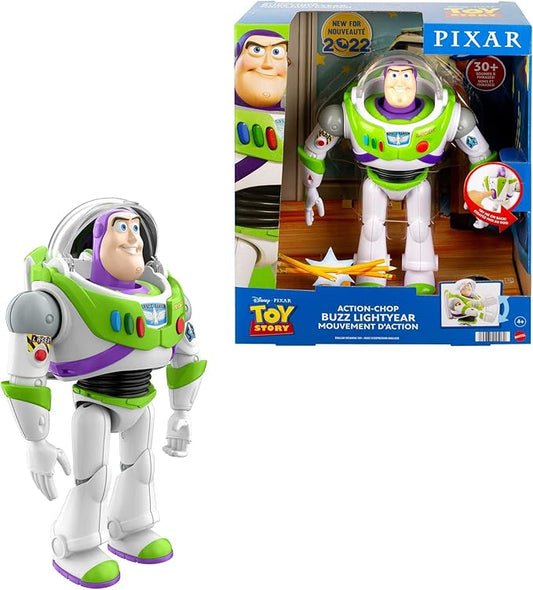 Mattel Disney Pixar Toy Story Action Chop Buzz Lightyear Authentic Figure 10 Inch, Movie Collectable, Karate Action & 20 Plus Phrases - Figurio