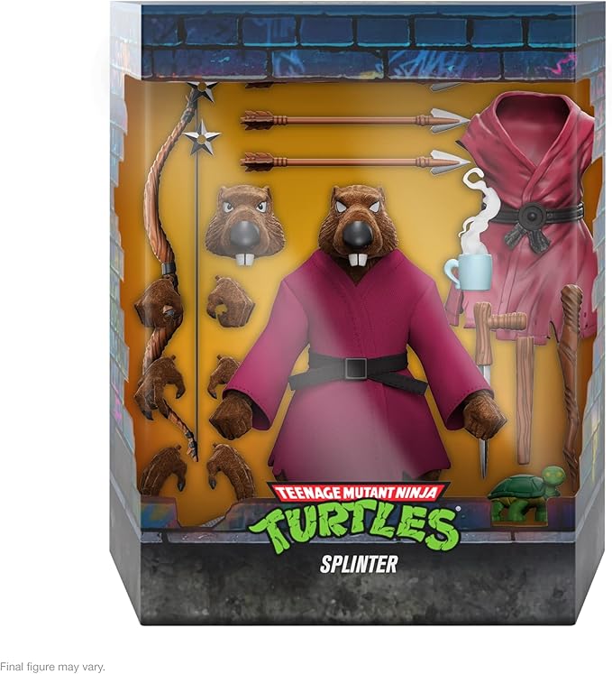 Super7 ULTIMATES! Teenage Mutant Ninja Turtles Splinter (Version 2) - 7" TMNT Action Figure with Accessories Classic Cartoon Collectibles and Retro Toys - Figurio