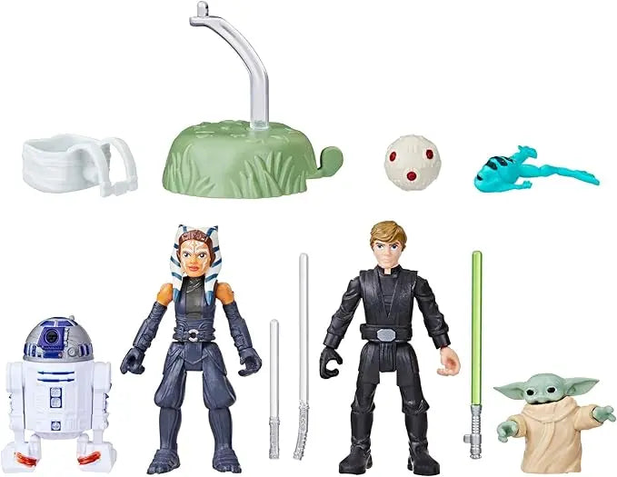 STAR WARS Mission Fleet, 2.5-Inch Scale Grogu Action Figure Set with 4 Figures & 7 Accessories, Toys for 4 Year Old Boys & Girls - Figurio