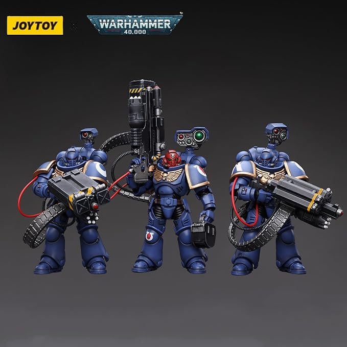 JOYTOY Warhammer 40K 1/18 Action Figure Ultramarines Desolation Marine 3PCS Collection Anime Model Gift (4-inch) - Figurio