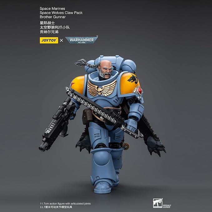 JOYTOY 1/18 Action Figure Warhammer 40,000 Space Marines Space Wolves Claw Pack Brother Gunnar 4.6inch Collectible Action Figures Kits - Figurio