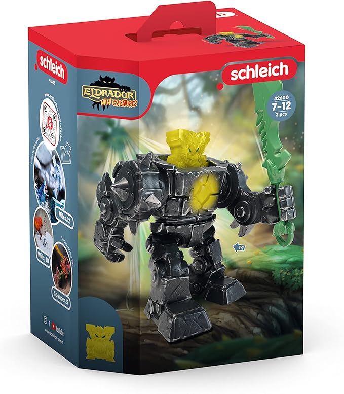 Schleich 7-Piece Eldrador Action Figure Set with Jungle Mini Robot, Mini Creature, Weapon and 4 Surprise Toys Mini Creatures - Figurio